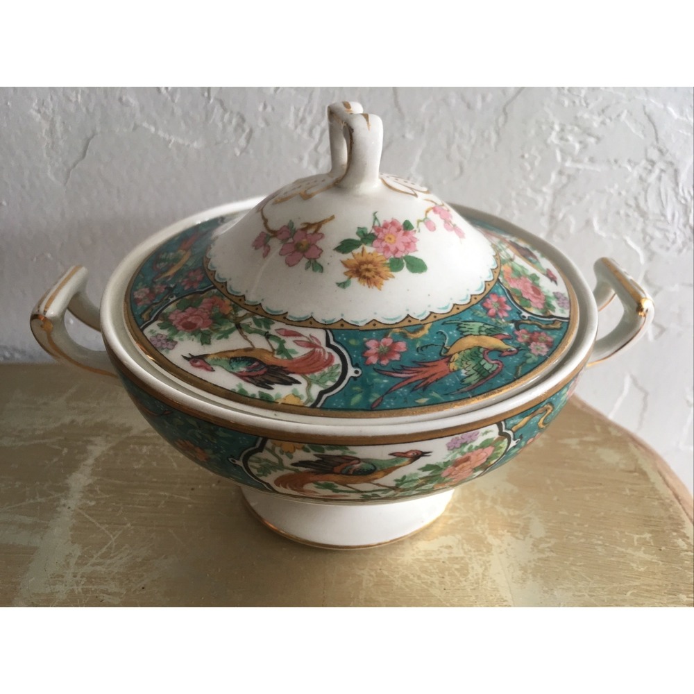Antique w h grindley braintree Hand Painted 1914/1925 Victorian sugar bowl lid